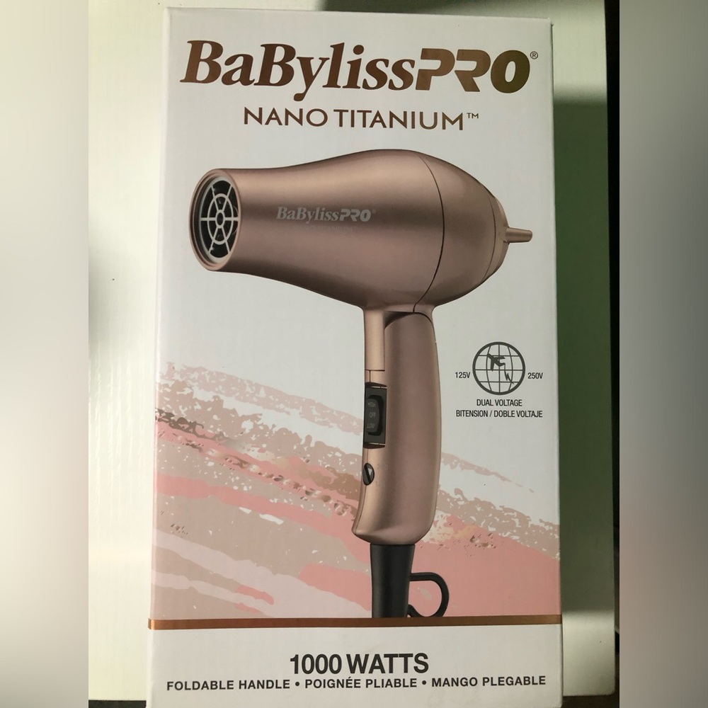 BaBylissPRO Nano Titanium Hair Dryer - Pink Gold